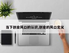 当下创业风口的认识,创业的风口定义