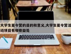 大学生夏令营的目的和意义,大学生夏令营活动项目有哪些益处