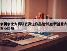 创新创业大赛职教赛道作品范例,创新创业大赛中职组